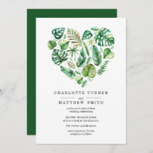 Hjärtat i den tropiska inbjudan till bröllop