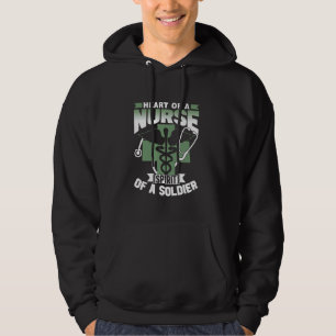 Hjärtat i en sjuklig anda av soldat krigare Milit Hoodie