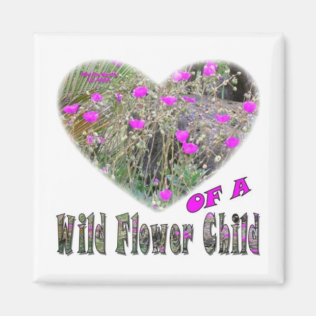 Hjärtat i en Vild Flower Child Magnet (Framsidan)