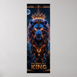 Hjärtat i ett Kung Poster - Glowing Cyber Lejon