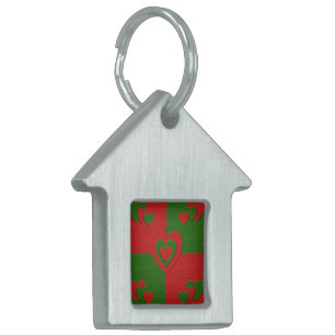 Hjärtat i Färg Red Grönt Felting look Namnbricka Husdjur