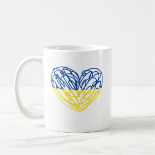 Hjärtat i flagga färg. Ukraina Kaffemugg