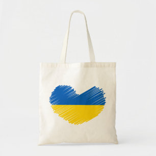 Hjärtat i flagga färg. Ukraina, tockväska Tygkasse