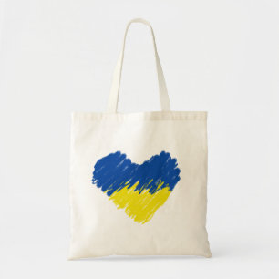 Hjärtat i flagga färg. Ukraina, tockväska Tygkasse