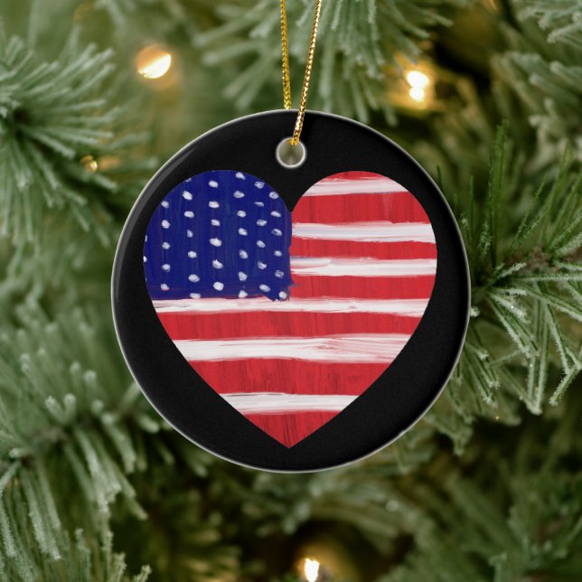 Hjärtat i Flagga Julgransprydnad Keramik (Träd)