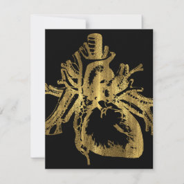 Hjärtat i Guld Foil Struktur Lupercalia Valentines Julkort