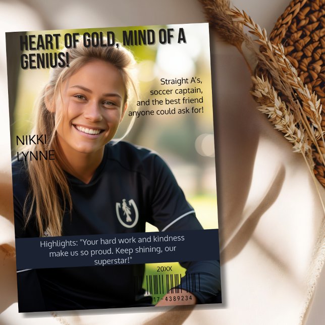 Hjärtat i Guld, Minnet av en hyllning till Genius  Julkort (Heart of Gold, Mind of a Genius Student tribute Holiday Card)