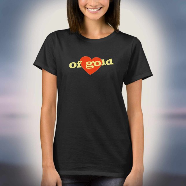 Hjärtat i Guld! Red Heart Design. T Shirt (Skapare uppladdad)