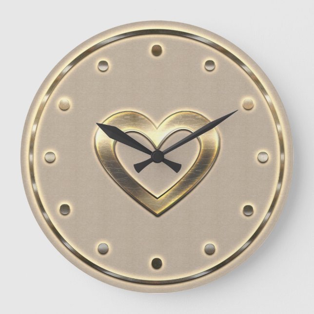 Hjärtat i Guld väggklocka (Framsida)