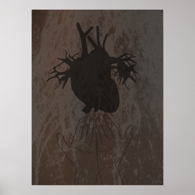 Hjärtat i händer, organdonation poster (Framsidan)