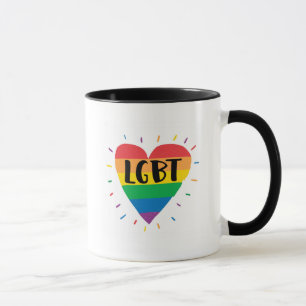 Hjärtat i HBT-regnbågen Mugg