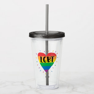 Hjärtat i HBT-regnbågen Take Away Mugg