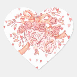 Hjärtat i hjärtats hjärtans dagstag hjärtformat klistermärke