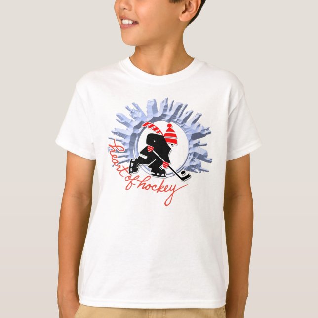 Hjärtat i Hockey Tee Shirt (Framsida)