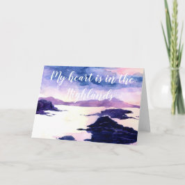 Hjärtat i höglandsfärgskortet för Hälsning av vatt Kort