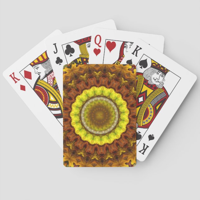 Hjärtat i hösten Mandala-uppspelningskort Spel Kort (Baksidan)