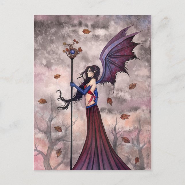 Hjärtat i hösten Vampire Gothic Fairy Postcard Vykort (Framsida)