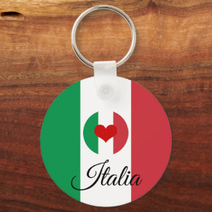 Hjärtat i Italien och italienska Flagga, Kärlek / Nyckelring