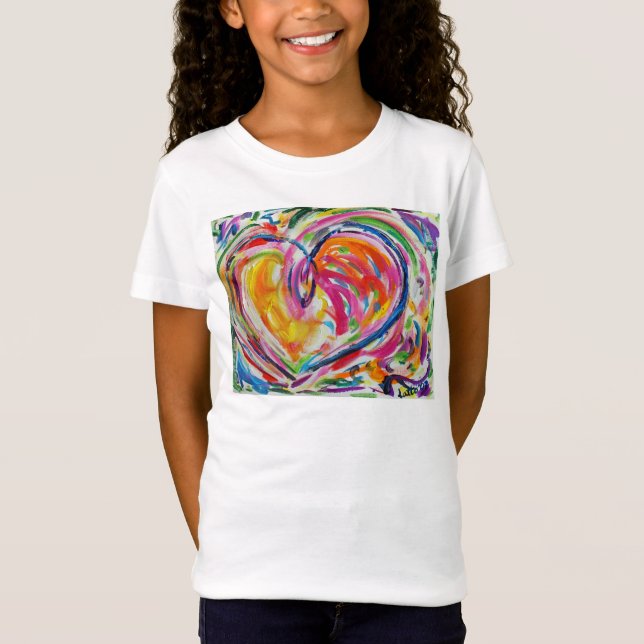 Hjärtat i Joy Artwork Painting Kärlek T-Shirt (Framsida)