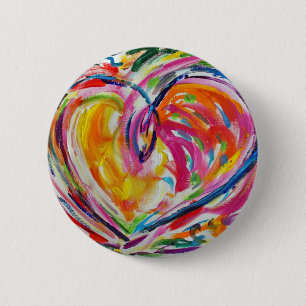 Hjärtat i joy Button eller Pin Knapp