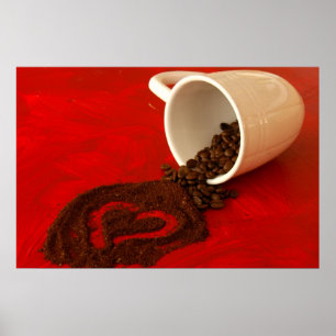 Hjärtat i kaffeodlingar poster