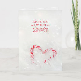 Hjärtat i kärlek candy cane kort