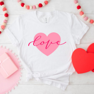 Hjärtat i Kärlek Cute Script Valentine Day Shirt T