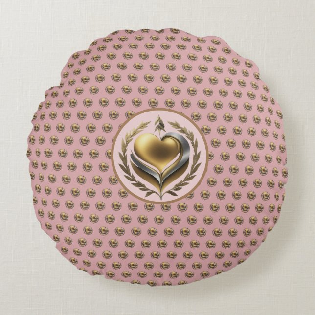 Hjärtat i Liberty Round Pillow Rund Kudde (Framsidan)