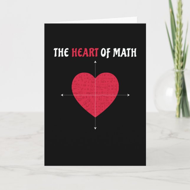 Hjärtat i Math Valentines Dag Math Kort (Framsida)
