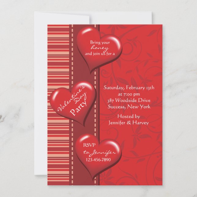 Hjärtat i Mine Alla hjärtans dag-inbjudan Inbjudningar (Framsida)