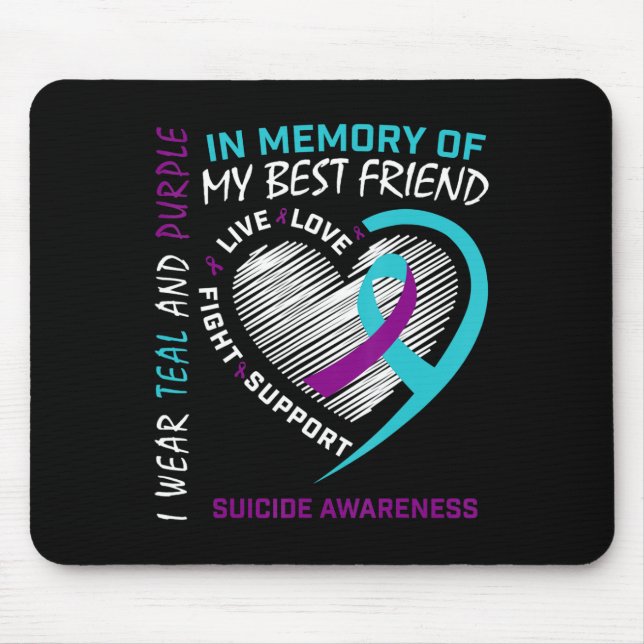 Hjärtat i minnet av bästa vänskapliga självmordsme musmatta (Framsidan)