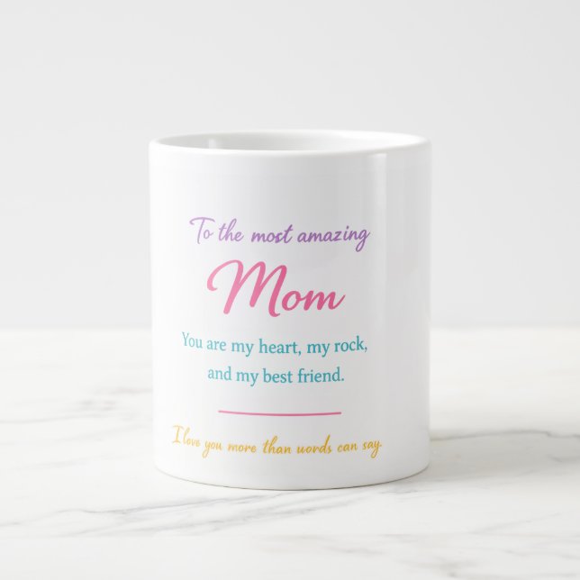 Hjärtat i mitt hem – Mamma presentmugg Jumbo Mugg (Framsidan)