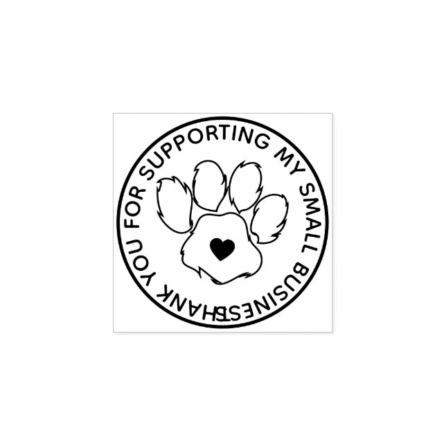 Hjärtat i mitten i hund stämpel (Tryck)