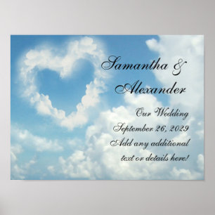 Hjärtat i molnen, Blå himmel Romantic Kärlek Poster