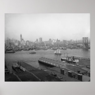 Hjärtat i New York City från Brooklyn Poster