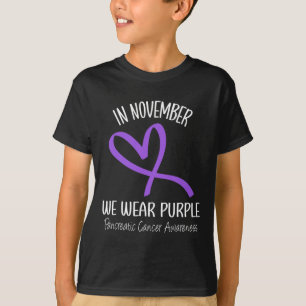 Hjärtat I november Bära Lila Pankreascancer T Shirt
