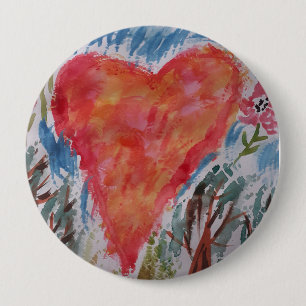 Hjärtat i Planet Badge Knapp
