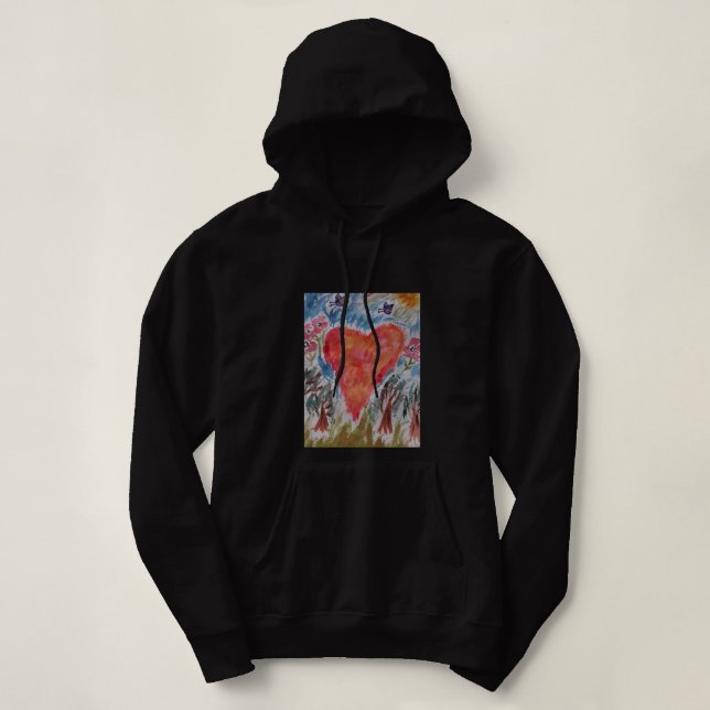 Hjärtat i Planet Hoodie T Shirt (Design framsida)