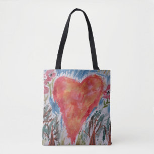 Hjärtat i Planet Tote Bag Tygkasse