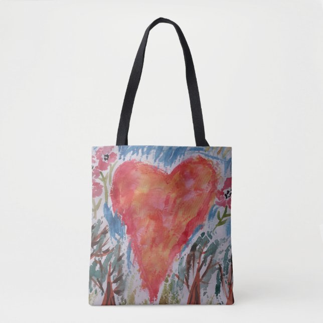 Hjärtat i Planet Tote Bag Tygkasse (Framsida)