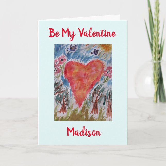 Hjärtat i Planet Valentine Card Kort (Framsida)