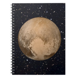 Hjärtat i Pluto Starry Himlar Anteckningsbok Med Spiral