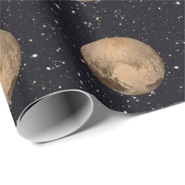 Hjärtat i Pluto Starry Himlar Presentpapper (Rullad Hörn)