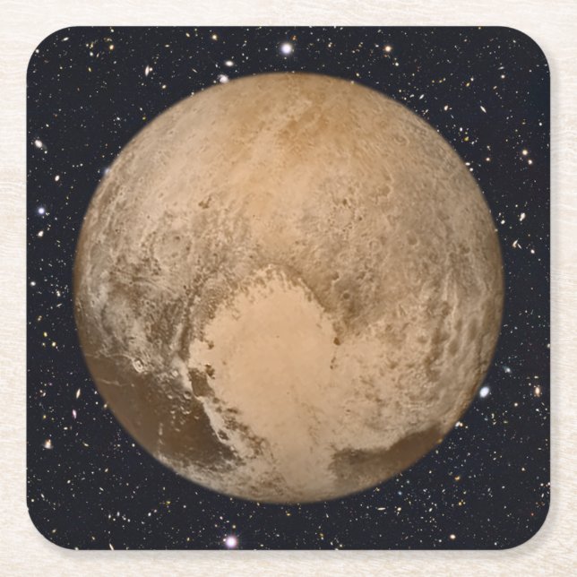 Hjärtat i Pluto Starry Himlar Underlägg Papper Kvadrat (Framsidan)