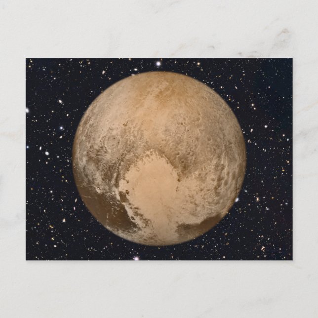 Hjärtat i Pluto Starry Himlar Vykort (Framsida)