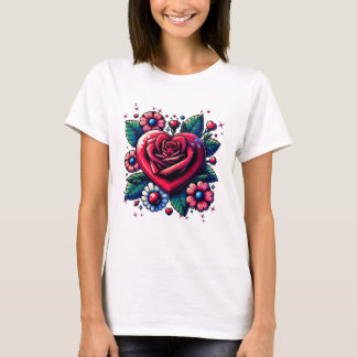 Hjärtat i Ro med blommor T Shirt