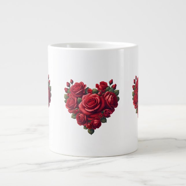 Hjärtat i Ro - Romantisk Blommigt Art Jumbo Mugg (Framsidan)