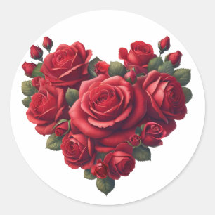 Hjärtat i Ro - Romantisk Blommigt Art Runt Klistermärke