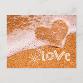 Hjärtat i Sand. Alla hjärtans dag Helg Vykort