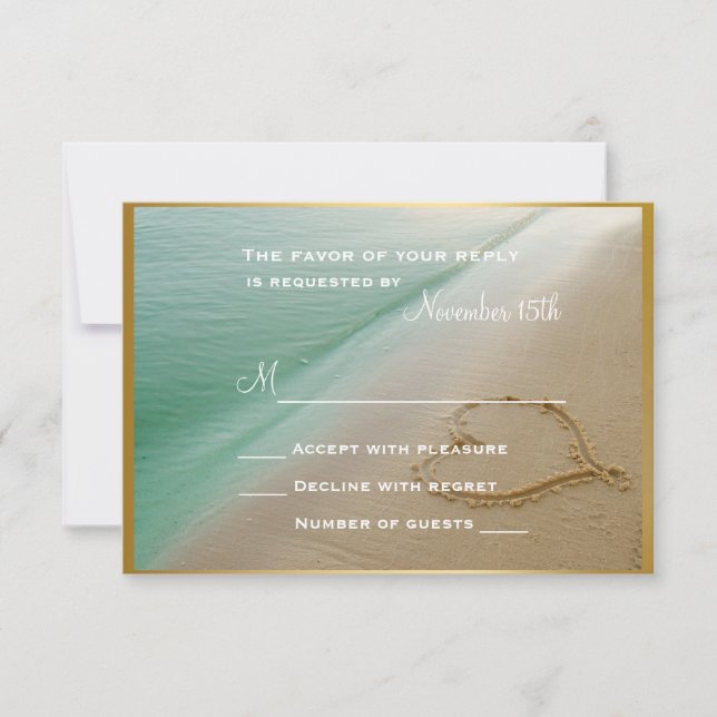 Hjärtat i Sand Bröllop OSA Card (Framsida)